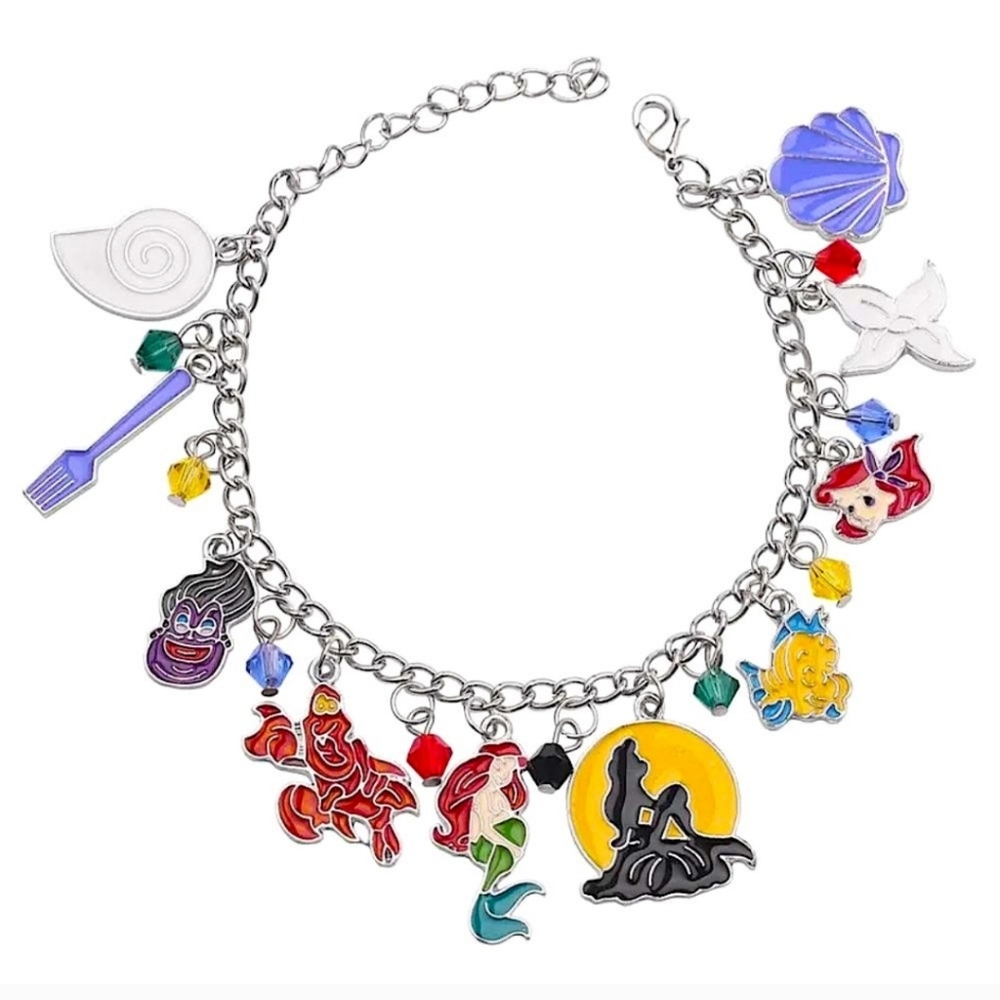 Disney The Little Mermaid Theme Charm Bracelet